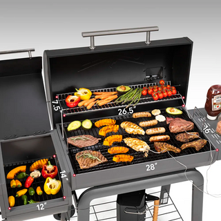 Charcoal Grill with Offset Smoker & Digital Temperature Control