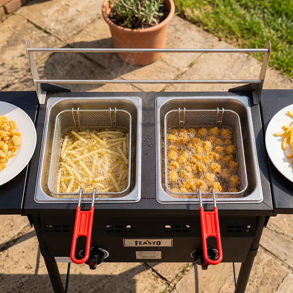 4-Gal Outdoor Deep Fryer  with Movable Cart