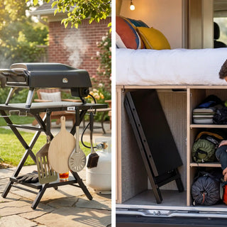 Grill Cart with Foldable Tripod Frame
