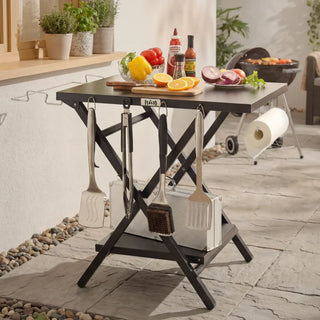 Grill Cart with Foldable Tripod Frame
