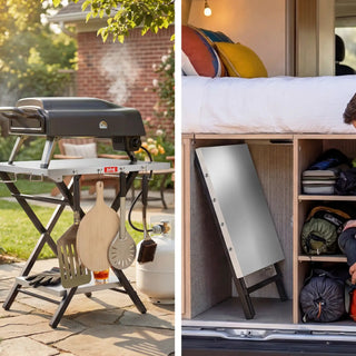 Grill Cart with Foldable Tripod Frame