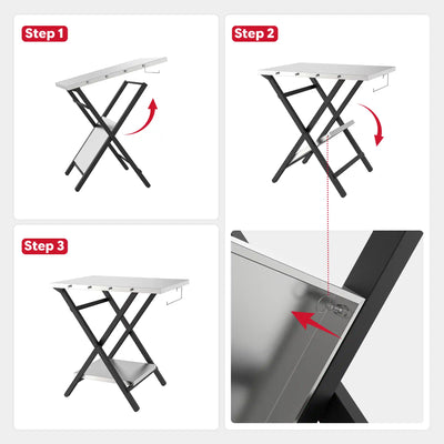 Grill Cart with Foldable Tripod Frame
