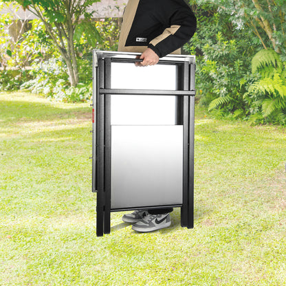 Feasto Large Folding Table Foldable Grill Stand and Pizza Oven Stand Portable Outdoor Food Prep Table Friendly to Storage  Ideal for Camp or RV Stainless Steel Tabletop