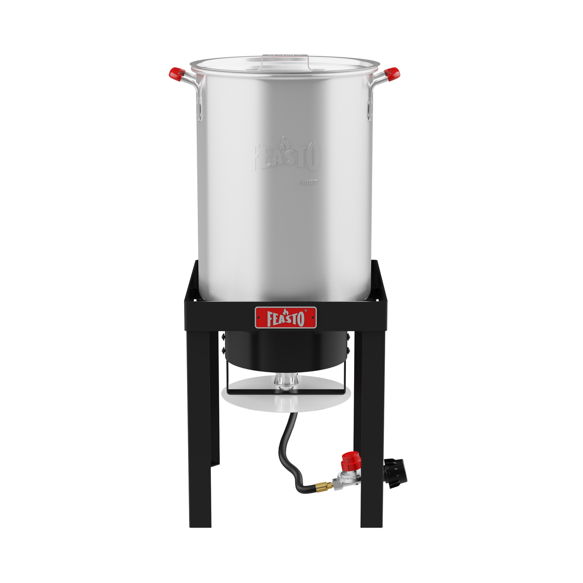 30 Qt Outdoor Turkey Fryer & Seafood Boiler Kit with Gas Stove Burner Stand 360 view