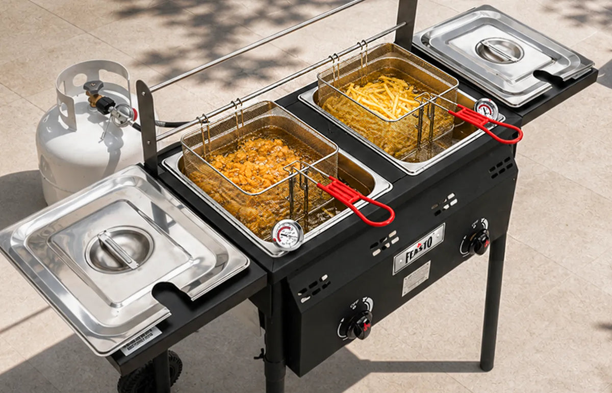 4-Gal Outdoor Deep Fryer  with Movable Cart