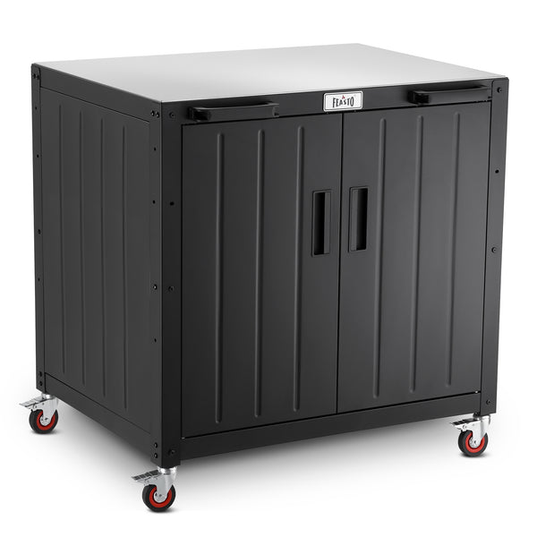 
Feasto Grill Table, Outdoor Bar Cart Grill Cart with Storage Cabinet, Modular Outdoor Kitchen Island, Outdoor Grill Station with 304 Stainless Steel Top