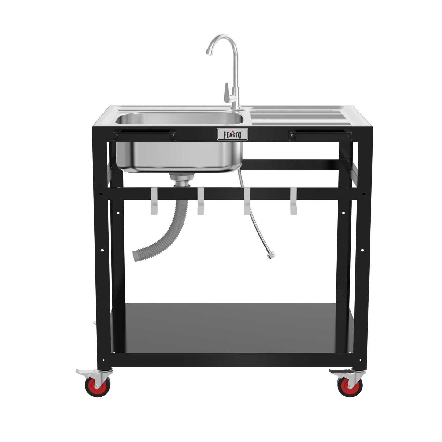 Outdoor Kitchen Cart with Stainless Steel Sink