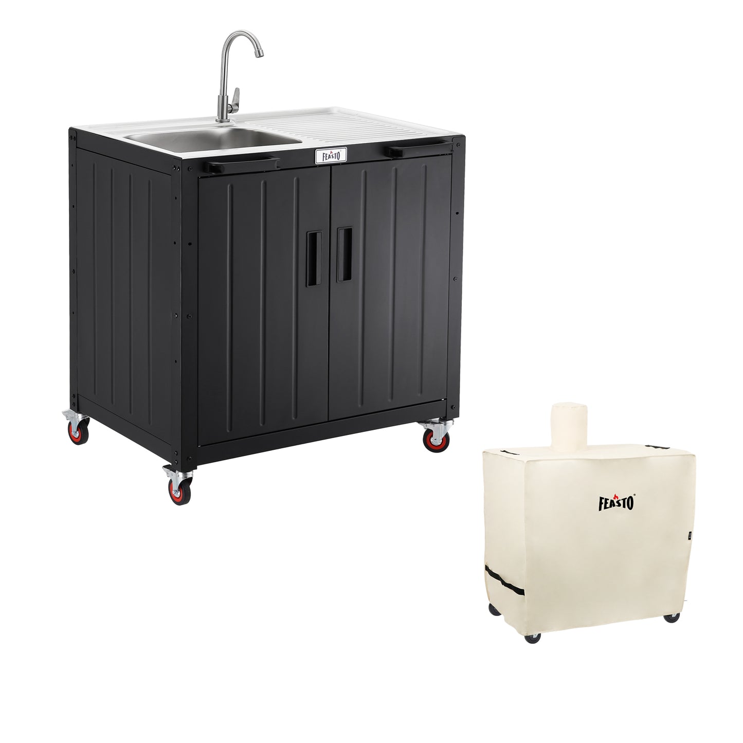 Feasto Outdoor Kitchen,36" Freestanding Outdoor Grill Cart with Cover(Add to cart and enjoy an additional 7% discount)