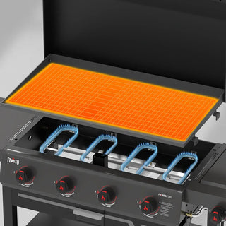 4-Burner Gas Griddle with Side Burner & Hood