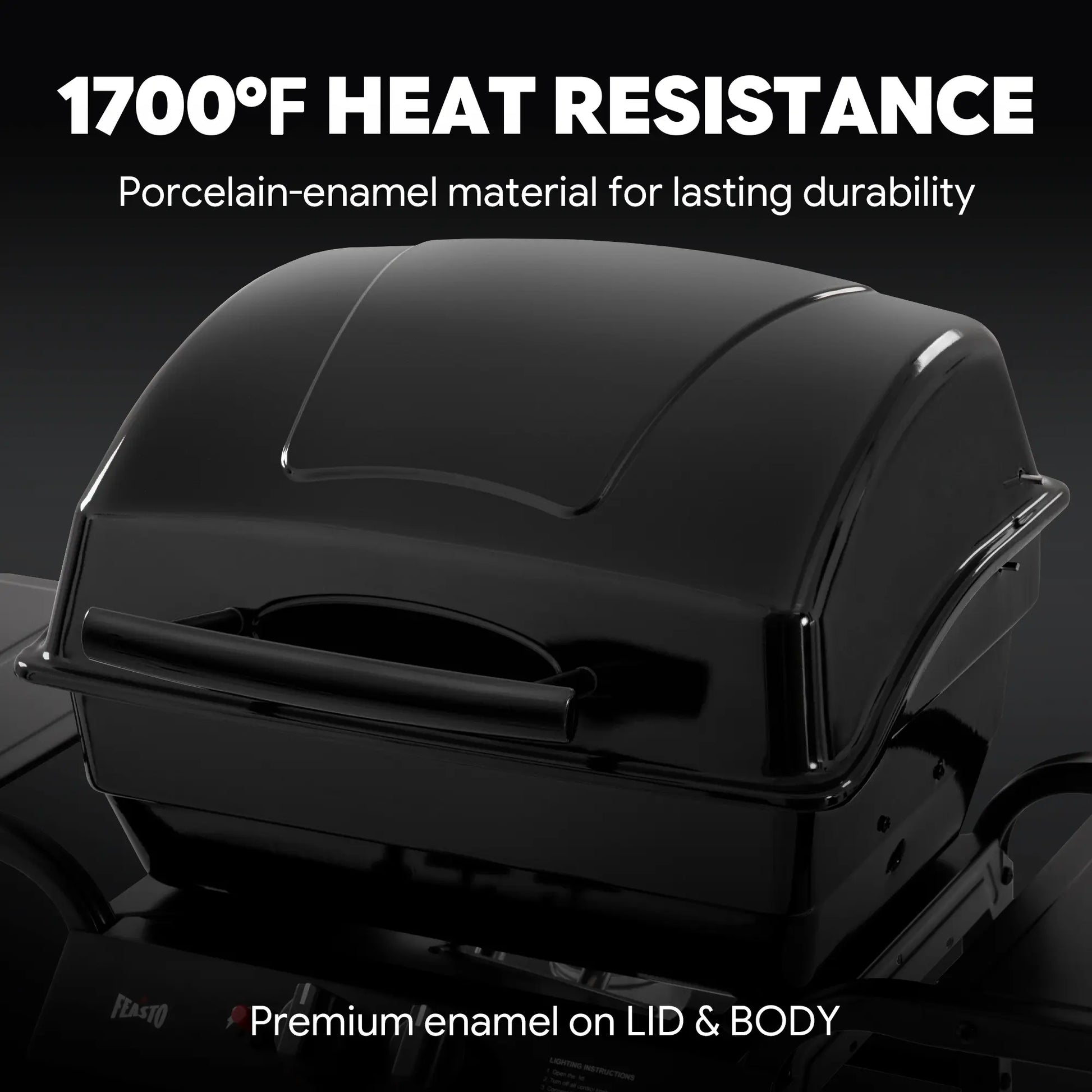 Black grill with 1700°F heat resistance 
