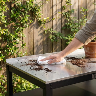 Outdoor Grill Cart with Stainless Steel Top and Storage Cabinet