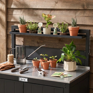 Outdoor Grill Cart with Raised-Edge Top