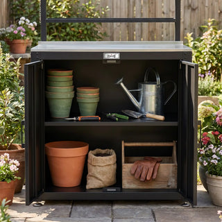 Outdoor Grill Cart with Raised-Edge Top