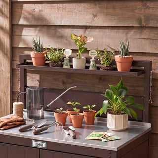 Outdoor Grill Cart with Raised-Edge Top