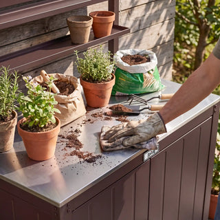 Outdoor Grill Cart with Raised-Edge Top