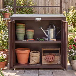 Outdoor Grill Cart with Raised-Edge Top