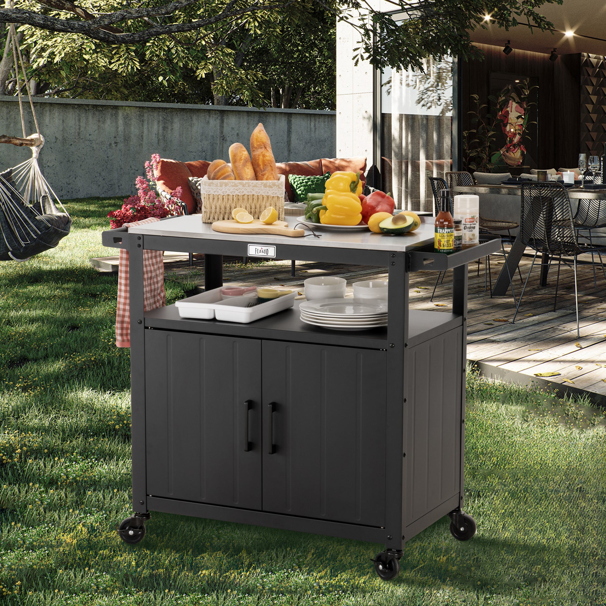 Outdoor Grill Bbq Table With Storage COOLBEBE Outdoor Grill Table
