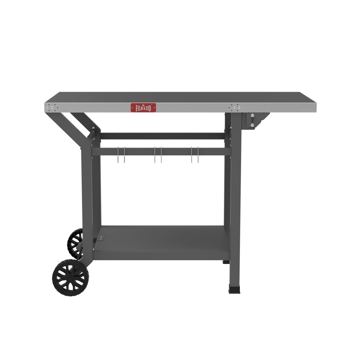 Outdoor Movable Grill Cart with Folding Side Table 360 view