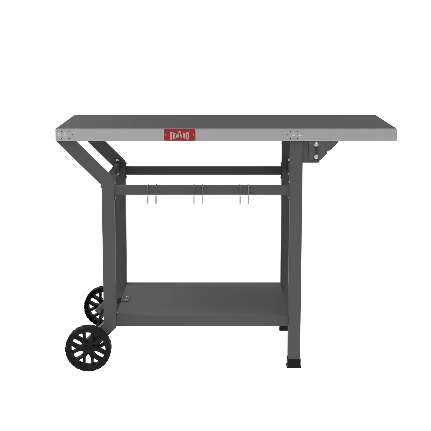 Outdoor Movable Grill Cart with Folding Side Table