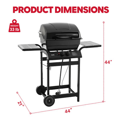 Black grill with dimensions-43.3x21x43.3 in