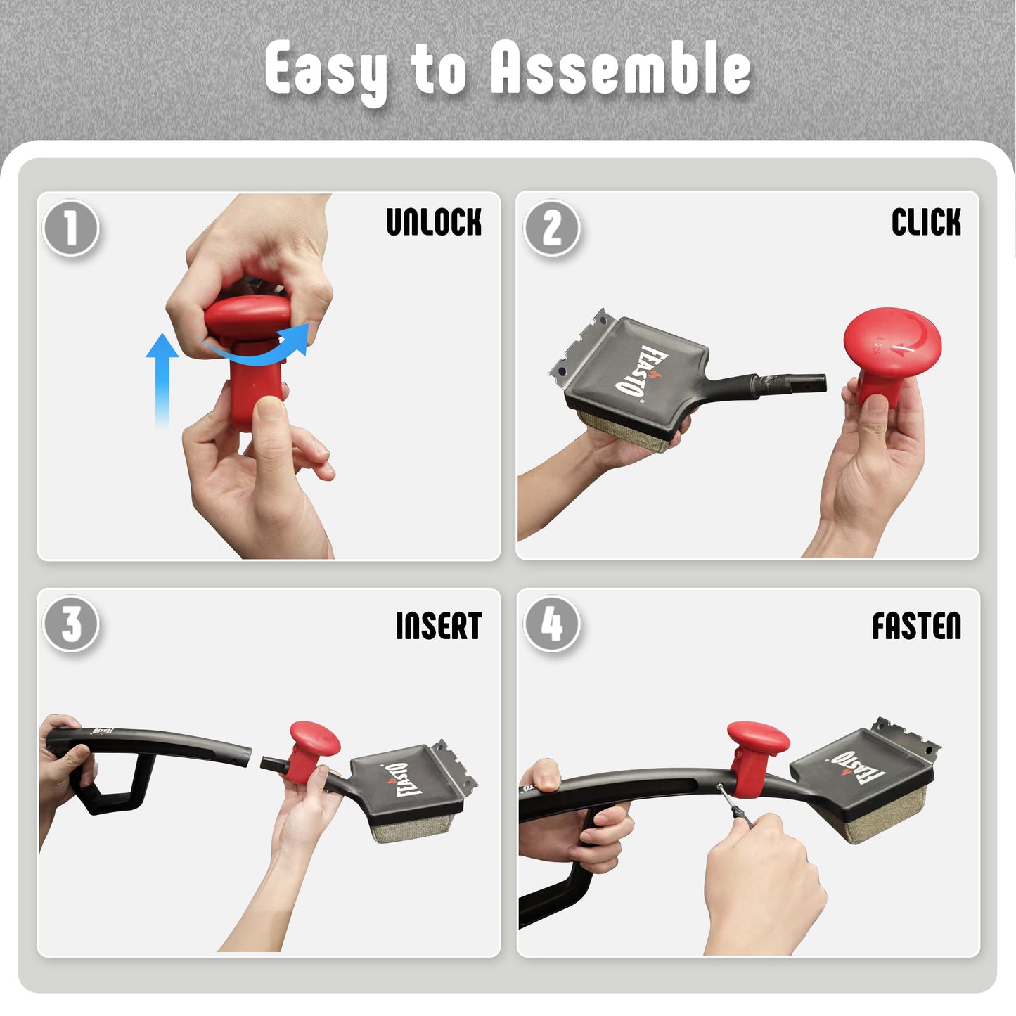 Easy to Assemble in 5 Simple Steps: Unlock, Click, Insert for Fast and Secure Setup
