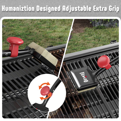 Grill Steam Cleaning Brush with Humanized Adjustable Ergonomic Handle Design for Extra Grip and Comfort 