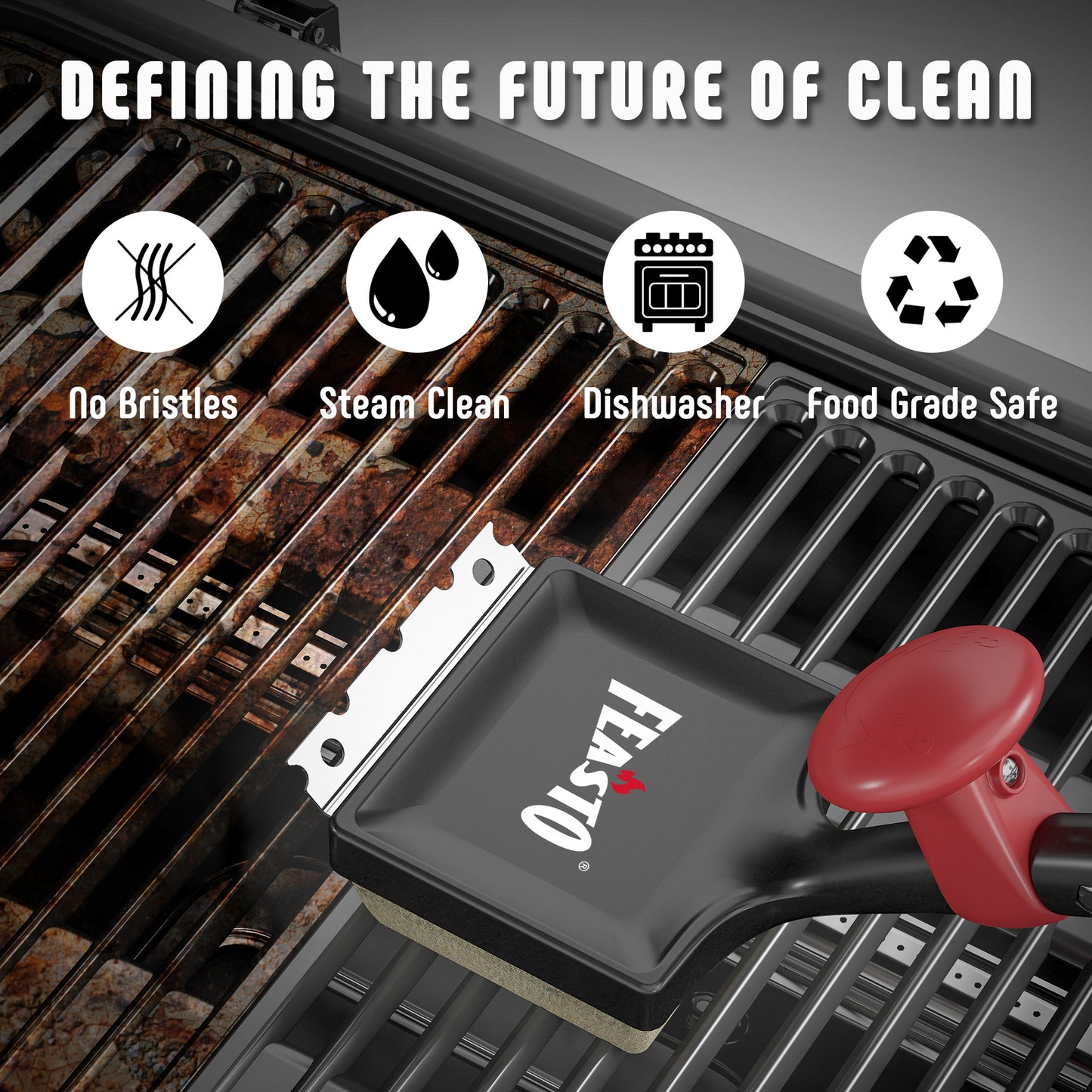 Grill Steam Cleaning Brush No Bristles Dishwasher Safe Steam Cleaner Defining the Future of Clean
