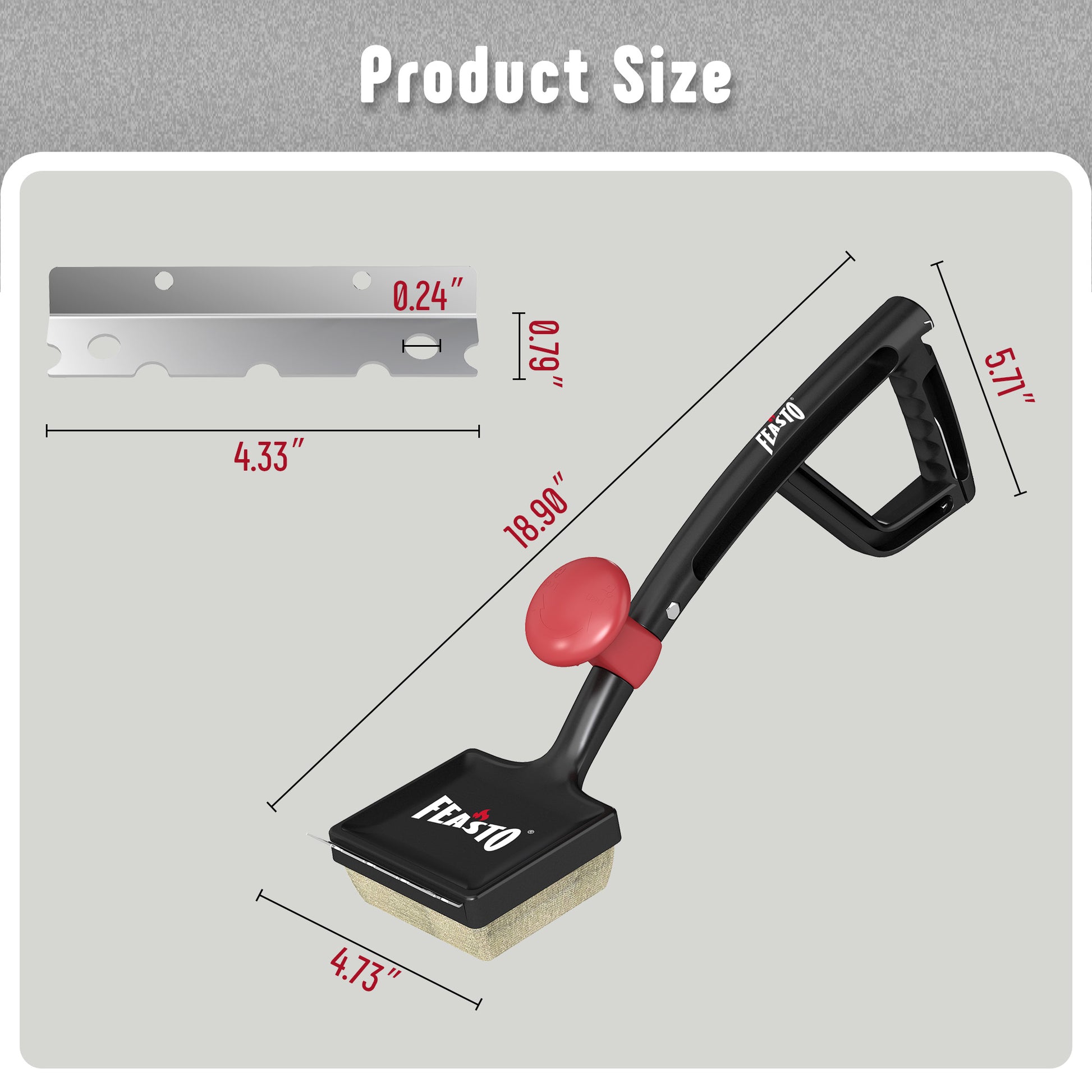Grill Steam Cleaning Brush Product Dimensions:  18.99" x 8.10" x 7.13" x 1.15" Size 