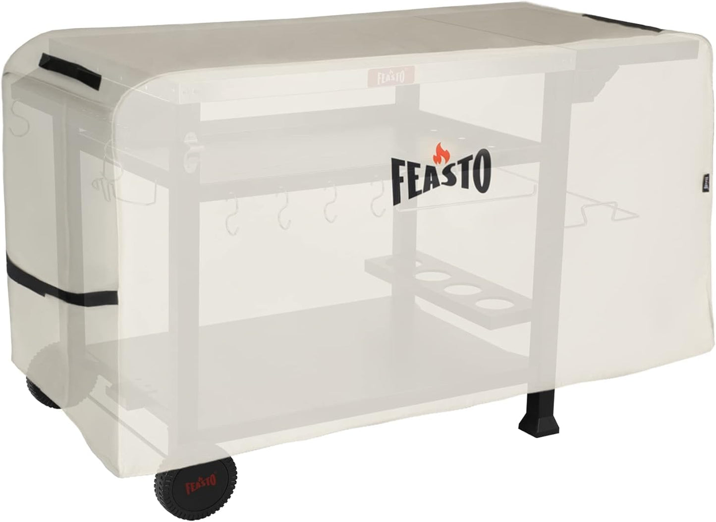 Outdoor Dining Cart Cover for Feasto Three-Shelf Movable Dining Cart Prep Table  Heavy Duty Waterproof Cover for Feasto Dining Cart Beige (L50.4” x W23.6” x H28.7”)