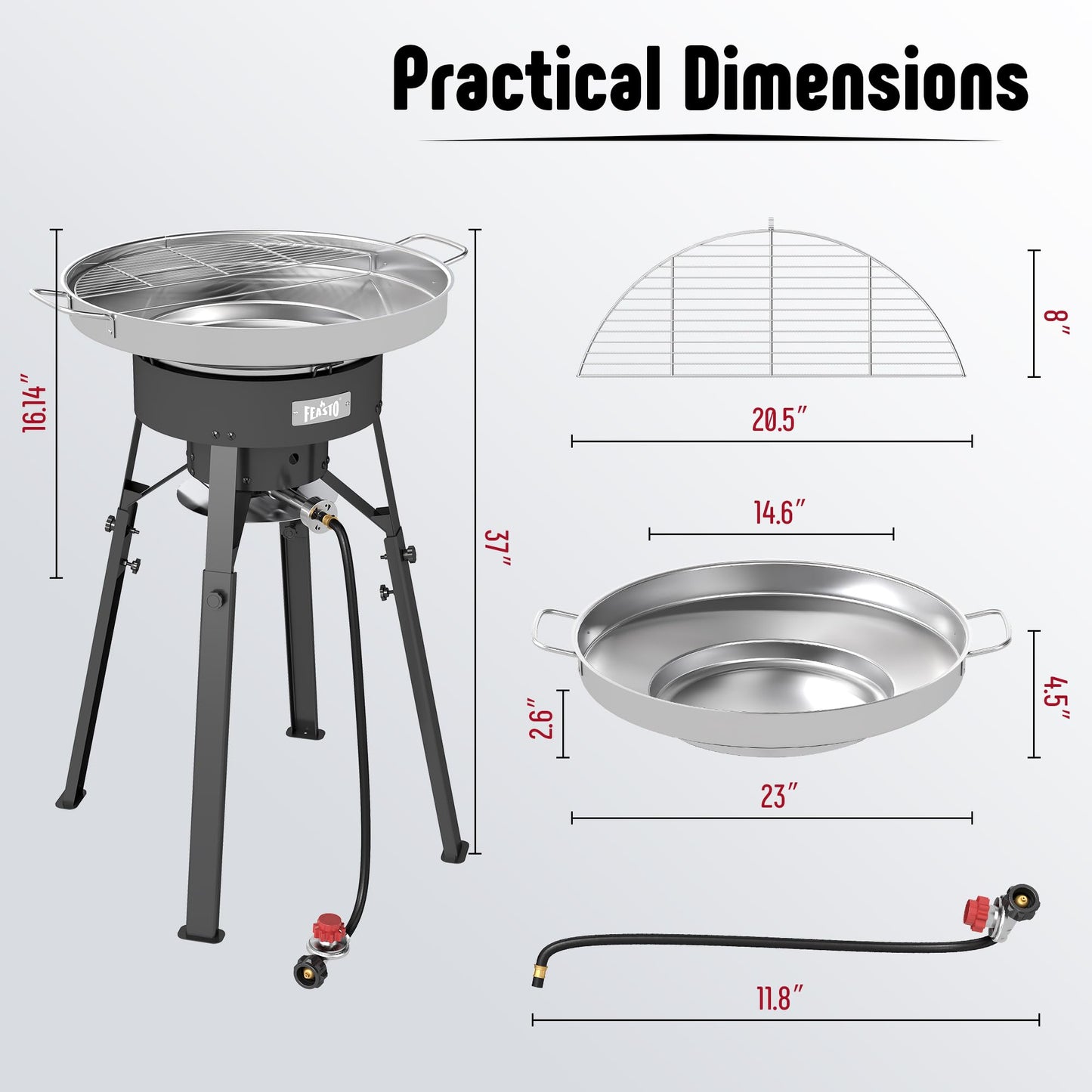 Overall Dimensions - 38'' H X 26.8'' W X 26.8'' D