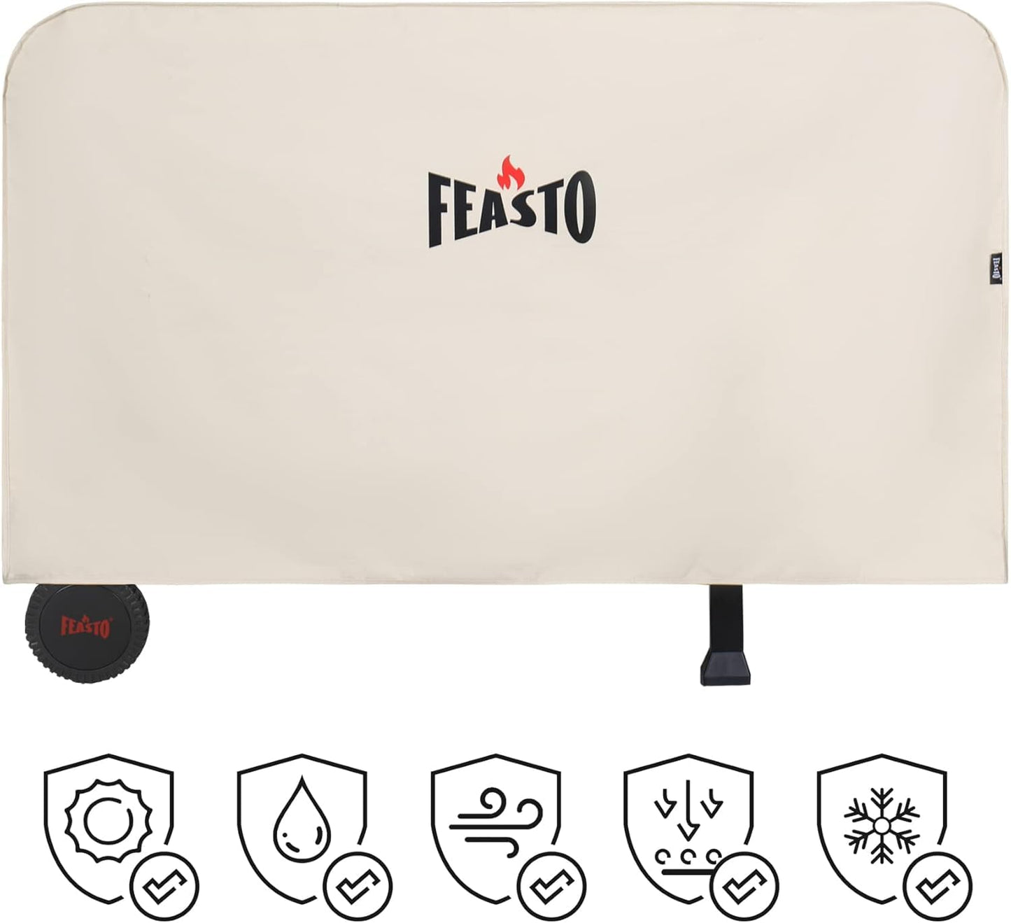 Outdoor Dining Cart Cover for Feasto Three-Shelf Movable Dining Cart Prep Table  Heavy Duty Waterproof Cover for Feasto Dining Cart Beige (L50.4” x W23.6” x H28.7”)