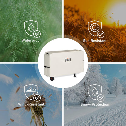 Outdoor Dining Cart Cover for Feasto Three-Shelf Movable Dining Cart Prep Table  Heavy Duty Waterproof Cover for Feasto Dining Cart Beige (L50.4” x W23.6” x H28.7”)