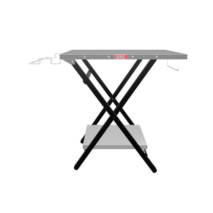 Feasto Large Folding Table Foldable Grill Stand and Pizza Oven Stand Portable Outdoor Food Prep Table Friendly to Storage  Ideal for Camp or RV Stainless Steel Tabletop