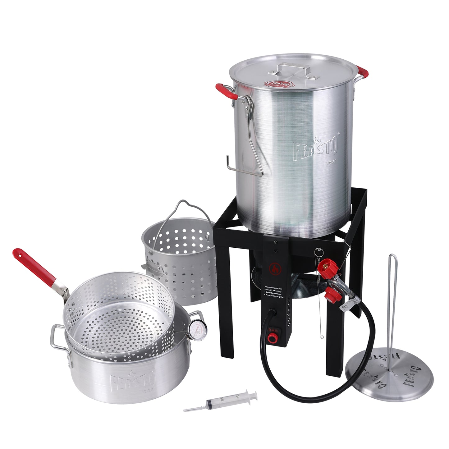 FEASTO 4 in 1 Turkey and Fish Fryer Set with 30 Qt & 10 Qt Aluminum Po –  Feastooutdoors